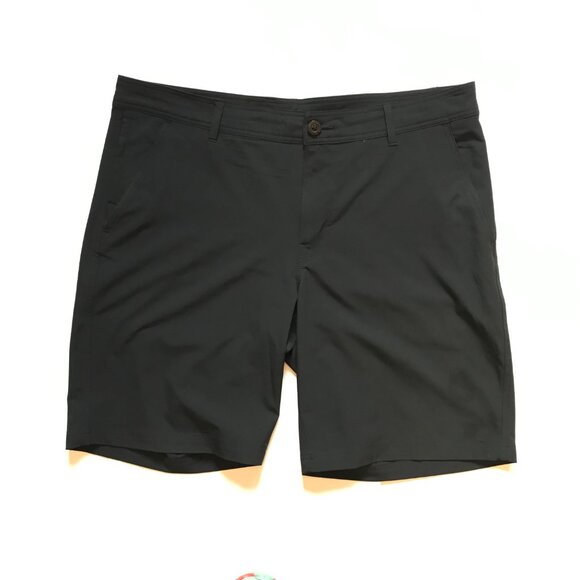 Columbia Regular Fit Flat Front Hybrid Shorts Mens 38 Black 10" Inseam Polyester - Picture 9 of 9